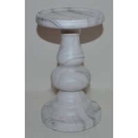 BATH BODY WORKS CERAMIC MARBLE PEDESTAL LARGE 3 WICK CANDLE HOLDER STAND TALL 8" 667543680153  122318159189